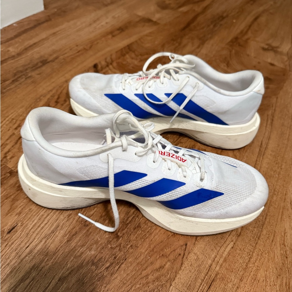 Adidas EvoSL White and Blue Running Shoes